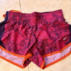 Nike Women's Vibrant Pink and Orange Athletic Shorts